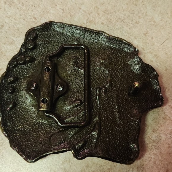 NNT Native American Warrior chief belt buckle approximately 3.5". - Picture 5 of 5